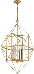 Connexions 4 Light Pendant In Antique Gold and Silver Leaf