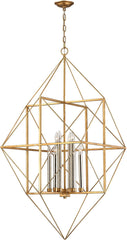 Connexions 8 Light Pendant In Antique Gold and Silver Leaf