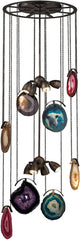 Gallery 8 Light Chandelier In Oil Rubbed Bronze and Brushed Slate