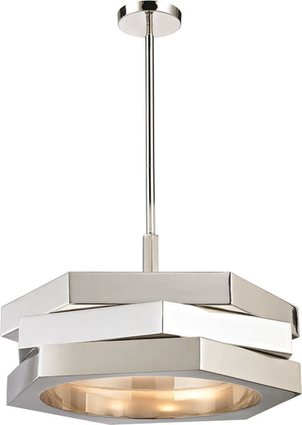 Facet 3 Light Pendant In Polished Nickel