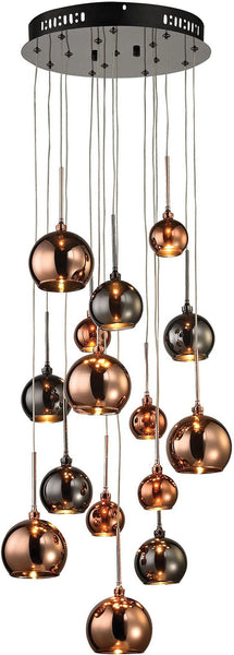 Nexion 15 Light Chandelier In Black Chrome - Small