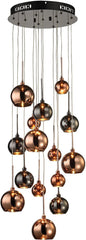 Nexion 15 Light Chandelier In Black Chrome - Small