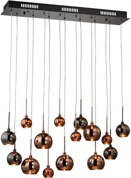 Nexion 15 Light Chandelier In Black Chrome - Large