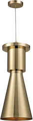 Stacked Geometric 1 Light Flair Pendant In Gold Plate