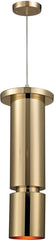 Stacked Geometric 1 Light Slim Pendant In Gold Plate