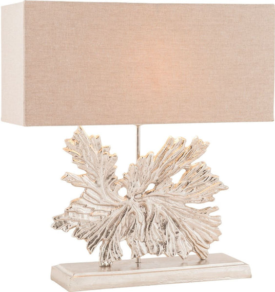 Fallen Leaf 1 Light Table Lamp In Textured Nickel
