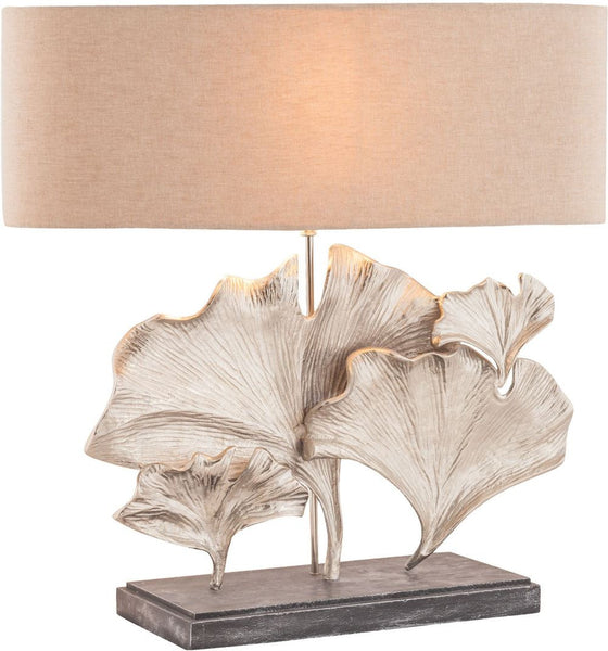 Maidenhair 1 Light Table Lamp In Textured Nickel