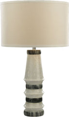 Xumi 1 Light Table Lamp In White and Grey Marble