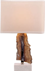 Minoa 1 Light Table Lamp In Natural Agate and Marble