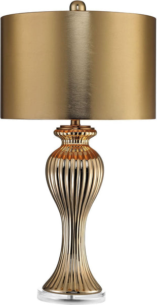 Ribbed Tulip Table Lamp In Gold
