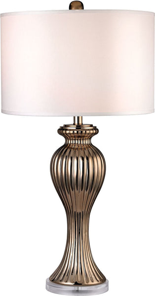 Ribbed Tulip Table Lamp In Copper