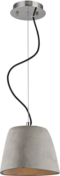 Triangle 1 Light Pendant In Concrete and Chrome