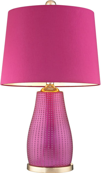 Brigitte 1 Light Table Lamp In Cerise Pink With Pink Shade