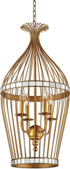 Five Cays Pendant In Gold Leaf and Clear Mirror