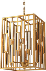 Golden Gate Pendant In Gold Leaf and Clear Mirror
