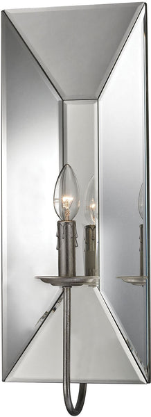 Bureau 1 Light Wall Sconce In Silver Leaf