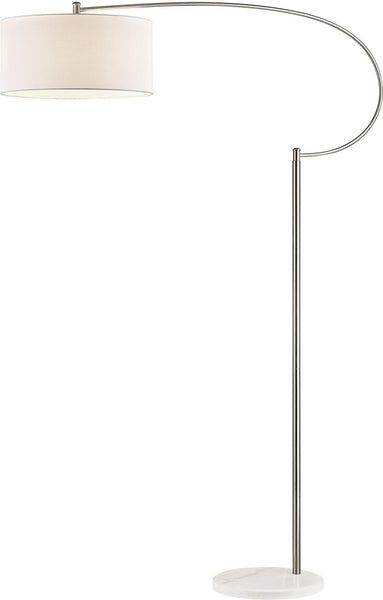Whitecrane 1 Light Floor Lamp In Satin Nickel and White