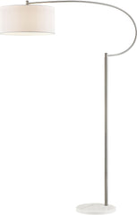 Whitecrane 1 Light Floor Lamp In Satin Nickel and White