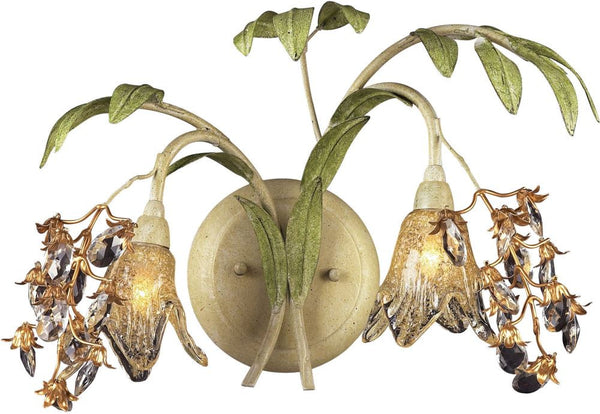 Huarco 2 Light Wall Sconce In Seashell and Green