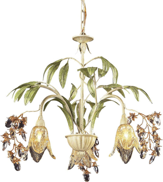 Huarco 3 Light Chandelier In Seashell and Green