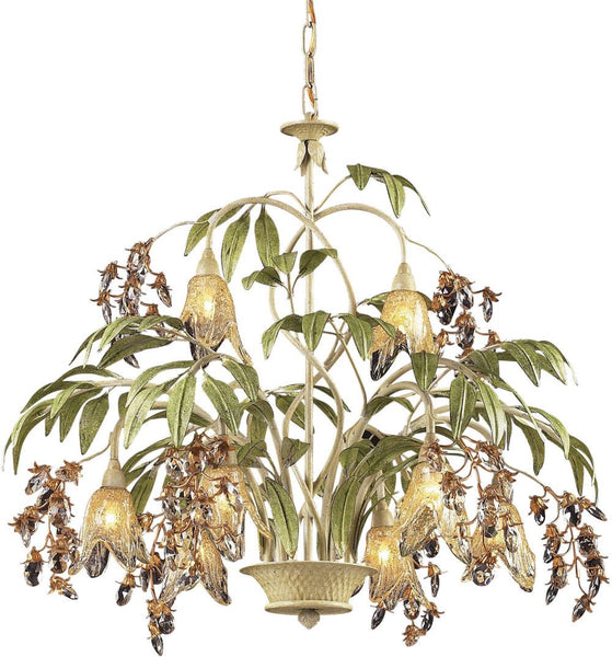 Huarco 8 Light Chandelier In Seashell and Green