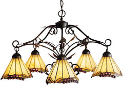 Grape Trellis 5 Light Chandelier In Antique Iron