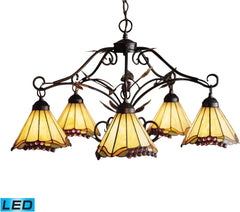 Grape Trellis 5 Light Led Chandelier In Antique Iron