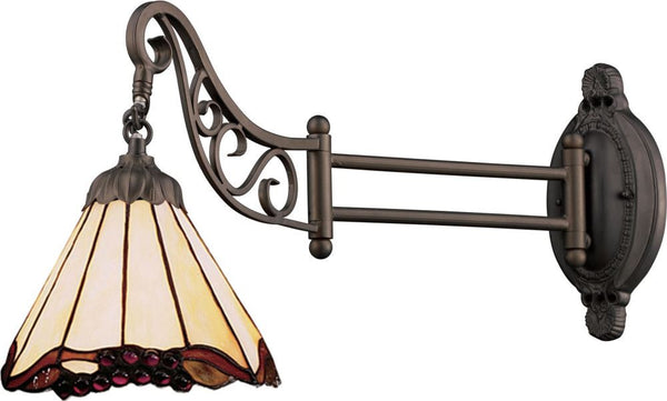 Mix-N-Match 1 Light Swingarm In Tiffany Bronze and Honey Dune Glass