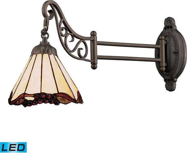 Mix-N-Match 1 Light Led Swingarm In Tiffany Bronze and Honey Dune Glass