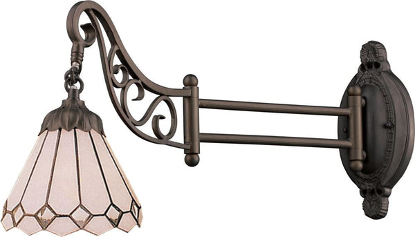 Mix-N-Match 1 Light Swingarm In Tiffany Bronze and Multicolor Glass