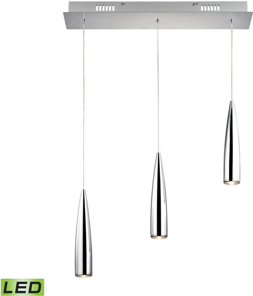 Century 3 Light Led Pendant In Chrome