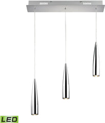 Century 3 Light Led Pendant In Chrome