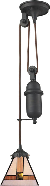 Mix-N-Match 1 Light Pulldown Pendant In Tiffany Bronze