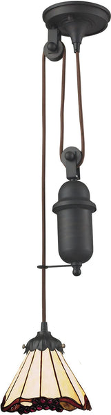 Mix-N-Match 1 Light Pulldown Pendant In Tiffany Bronze