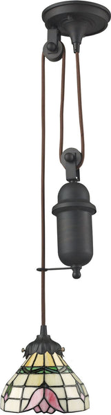 Mix-N-Match 1 Light Pulldown Pendant In Tiffany Bronze