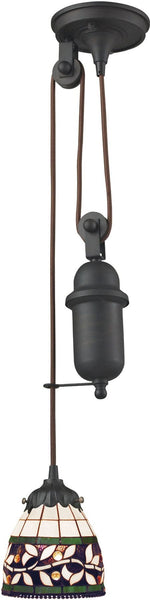 Mix-N-Match 1 Light Pulldown Pendant In Tiffany Bronze