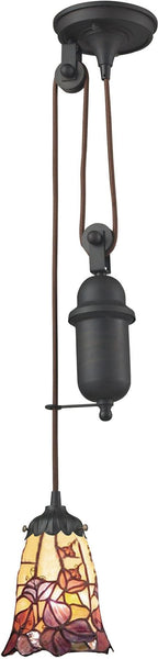 Mix-N-Match 1 Light Pulldown Pendant In Tiffany Bronze
