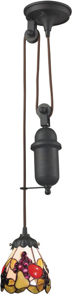 Mix-N-Match 1 Light Pulldown Pendant In Tiffany Bronze