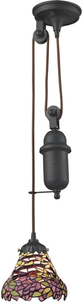 Mix-N-Match 1 Light Pulldown Pendant In Tiffany Bronze