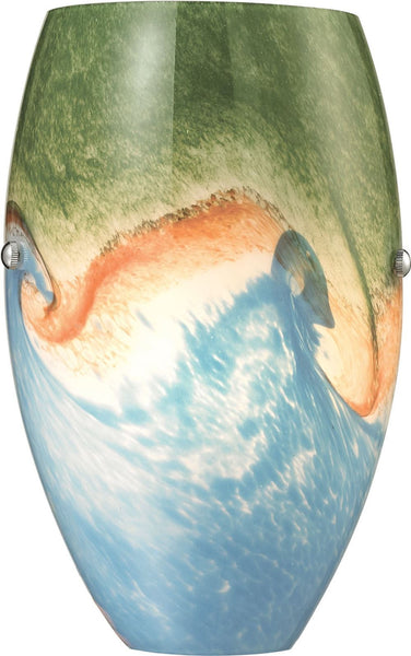 Geologic 1 Light Wall Sconce In Satin Nickel and Multicolor Glass
