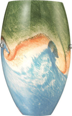 Geologic 1 Light Wall Sconce In Satin Nickel and Multicolor Glass