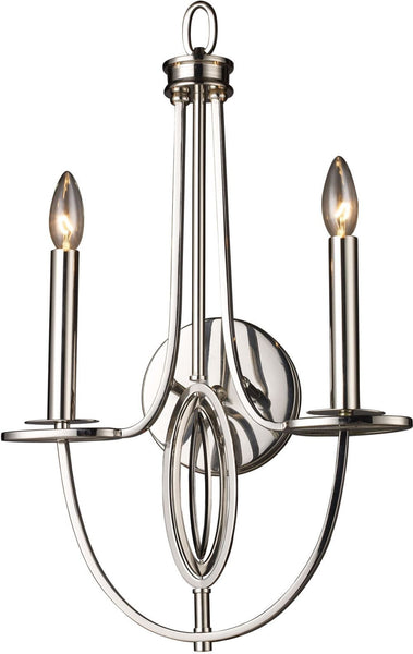Dione 2 Light Wall Sconce In Polished Nickel