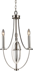 Dione 3 Light Chandelier In Polished Nickel