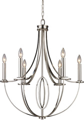 Dione 6 Light Chandelier In Polished Nickel