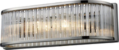 Braxton 2 Light Vanity In Polished Nickel and Ribbed Glass Rods