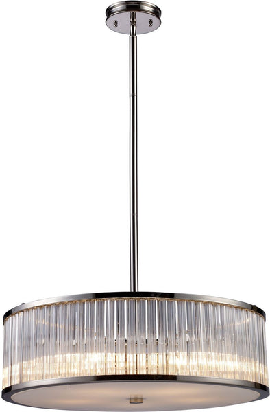 Braxton 5 Light Pendant In Polished Nickel