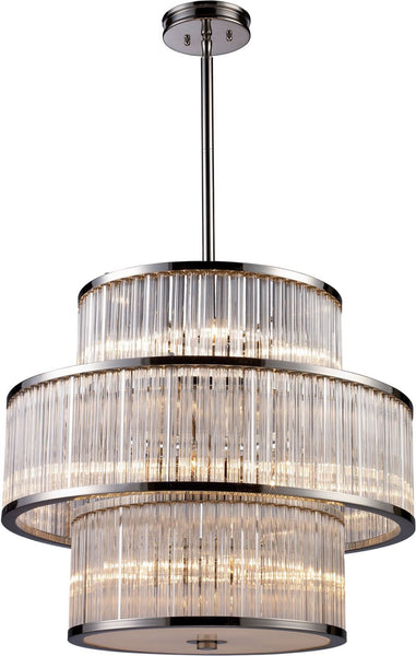 Braxton 15 Light Pendant In Polished Nickel