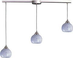 Mela 3 Light Pendant In Satin Nickel and Snow White