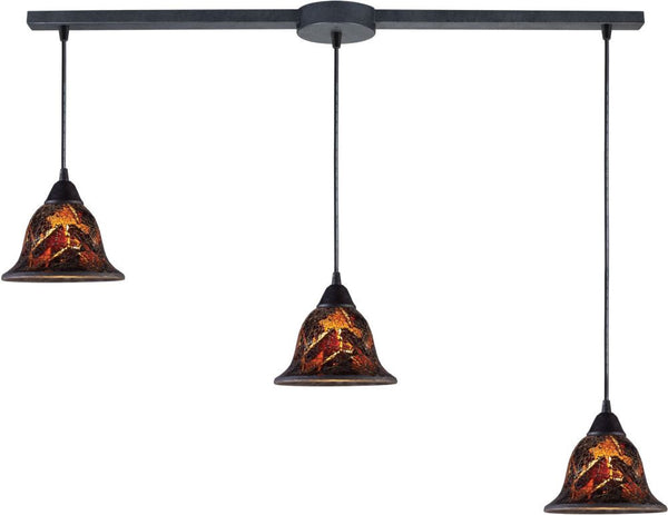 Firestorm 3 Light Pendant In Dark Rust