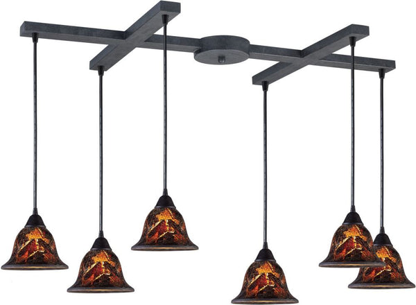 Firestorm 6 Light Pendant In Dark Rust